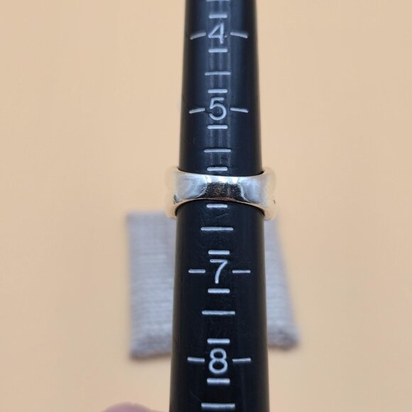 Size 6 Sterling Silver Heavy Cross Over Style Unisex Band Ring A5195 - Picture 6 of 8